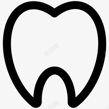牙齿健康粗体线图标图标