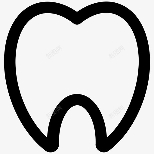 牙齿健康粗体线图标svg_新图网 https://ixintu.com 健康粗体线图标 牙齿