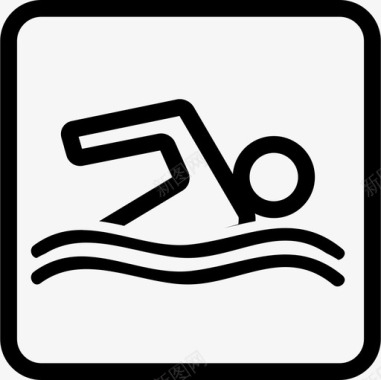 游泳池信号标志灯塔图标图标