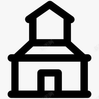庙宇城堡小屋教堂图标图标