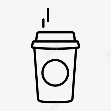 中杯咖啡饮料卡布奇诺图标图标