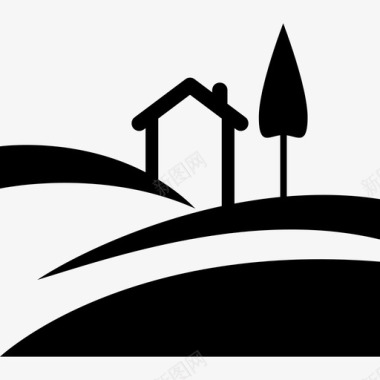 农村房屋建筑物图标图标
