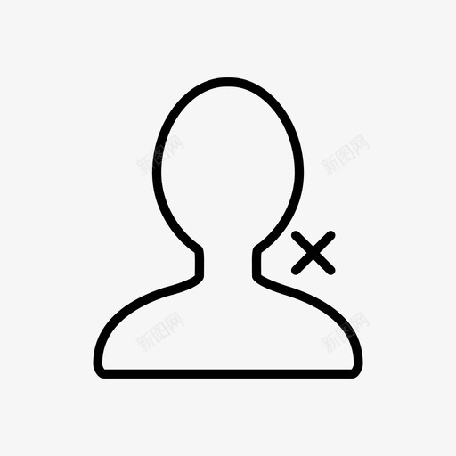 阻止用户系统限制图标svg_新图网 https://ixintu.com 删除联系人 取消跟踪 帐户 拒绝 禁止 系统 访问 阻止用户 限制