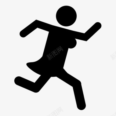 女性逃跑逃跑身材图标图标
