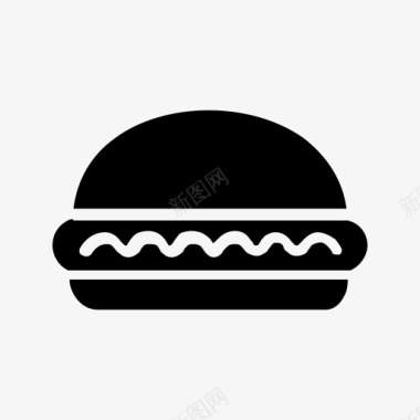 汉堡食物固体图标系列图标