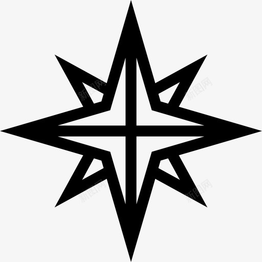 罗盘玫瑰星星航海图标svg_新图网 https://ixintu.com 坏男孩的轮廓 强盗 指示器 方位 方向 星星 海盗 罗盘玫瑰 航向 航海 风玫瑰