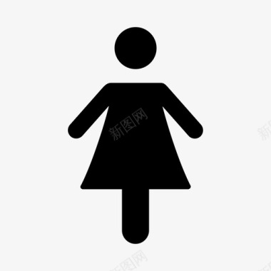 粘贴女性卫生间代表图标图标