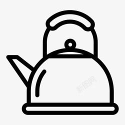 铜标识水壶茶壶蒸汽图标高清图片