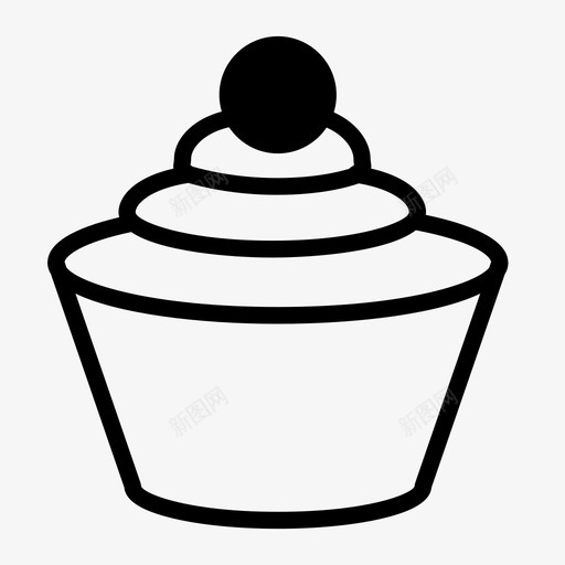 纸杯蛋糕樱桃蛋糕甜点图标svg_新图网 https://ixintu.com 打 樱桃蛋糕 点心 甜点 糖霜 纸杯蛋糕