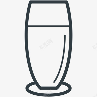 香槟酒杯食物线图标图标