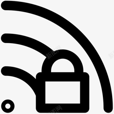 wifi安全安全粗体线图标图标