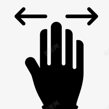 四个手指水平滑动公文包政治图标图标