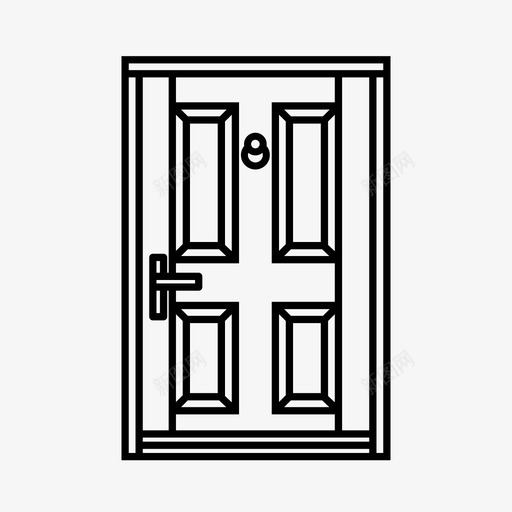 门入口前面图标svg_新图网 https://ixintu.com 入口 前面 室内设计家具 房子 打开 把手 木材 硬 门
