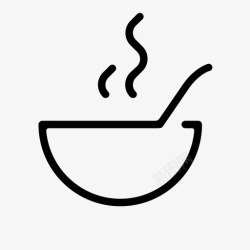 热餐汤碗炖菜汤匙图标高清图片