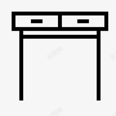控制台桌抽屉家具图标图标