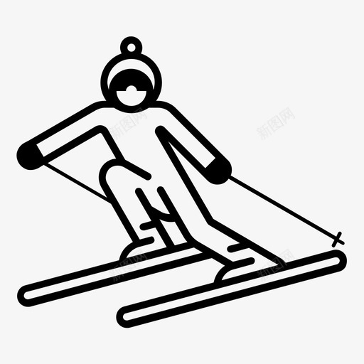 下坡滑雪极限滑雪雪图标svg_新图网 https://ixintu.com 下坡滑雪 冬季 冬季乐趣 冬季运动 山坡 极限滑雪 滑雪 运动 雪