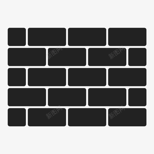 砖墙石材实心图标svg_新图网 https://ixintu.com 回收 实心 建筑 环保 石材 砌块 砖墙 经典 结构 边