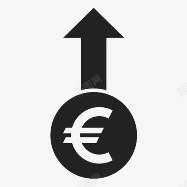欧元收益富人利润图标图标