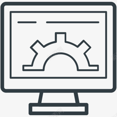 技术支持搜索引擎优化和网络营销线图标图标