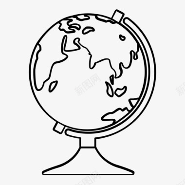 地球仪自旋学校图标图标