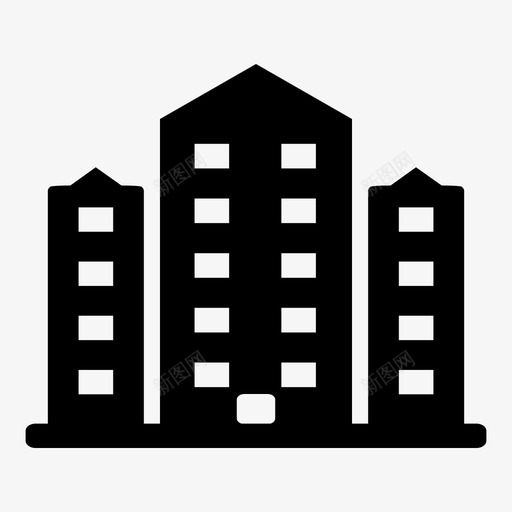 建筑物居民办公楼图标svg_新图网 https://ixintu.com 1号楼 公寓 办公楼 城市 居民 工业 建筑物 社区