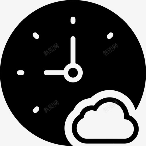 添加时钟到云端交互稳定图标svg_新图网 https://ixintu.com 交互稳定 添加时钟到云端