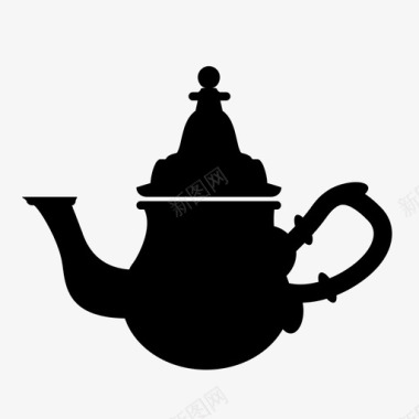 茶壶阿拉伯语酿造图标图标
