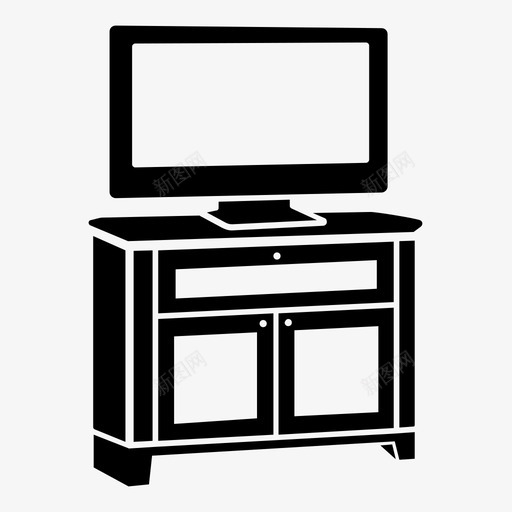 电视台家具支架图标svg_新图网 https://ixintu.com 家具 支持 支架 电视 电视台 组织 视频