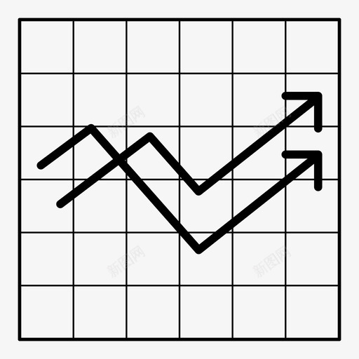 折线图趋势统计图标svg_新图网 https://ixintu.com 信息 升序 向上箭头 图1 图表 增加的收入 折线图 知识 统计 趋势 进度