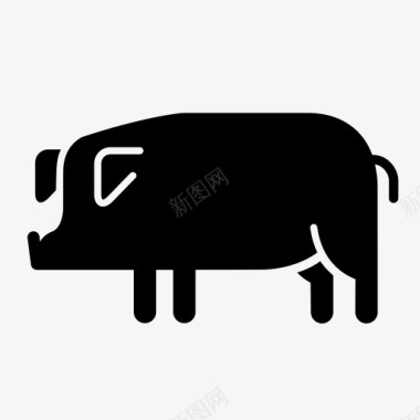 猪粗体农场图标图标