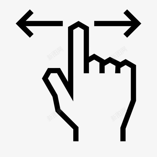 向左或向右滑动向西滑动图标svg_新图网 https://ixintu.com 东 分页 向左或向右滑动 向西 手 手势 手指 滑动 移动 箭头 角度手势