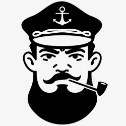 胡子logo船长船人图标高清图片