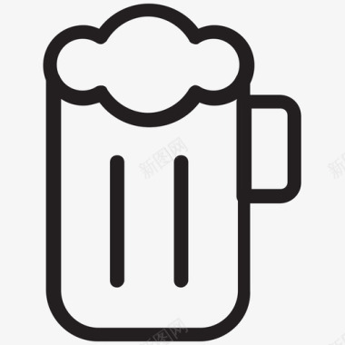 啤酒杯网络和用户界面图标图标