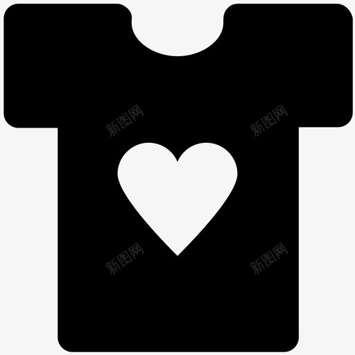 T恤情人节上衣图标svg_新图网 https://ixintu.com T恤 上衣 心形标志 情人节 拉过 日常衬衫 浪漫 爱 爱和浪漫大胆的固体图标 罩衫 背心