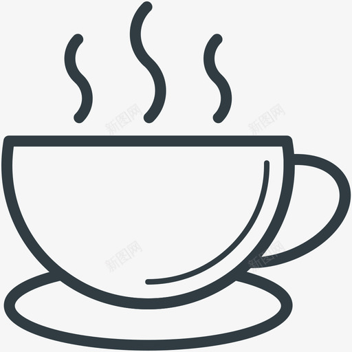 热茶商业线图标svg_新图网 https://ixintu.com 商业矢量线图标 热茶