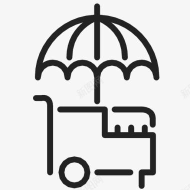 食品车车辆雨伞图标图标