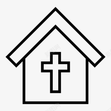 教堂基督徒十字架图标图标