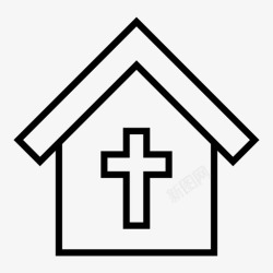 敬拜教堂基督徒十字架图标高清图片