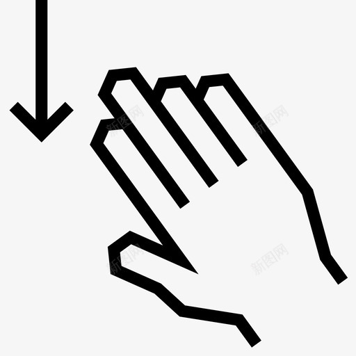 四个手指向下滑动向下滑动信息图标svg_新图网 https://ixintu.com 信息 向下滑动 四个手指向下滑动 增强 带 手 手势 箭头 视觉 角度手势 预测