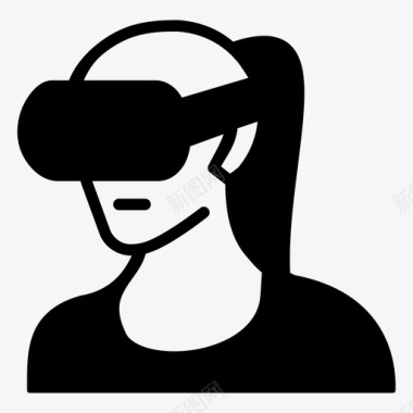 虚拟现实眼镜戴虚拟现实图标图标