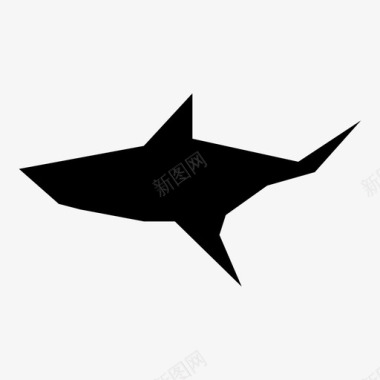 鲨鱼水牙齿图标图标
