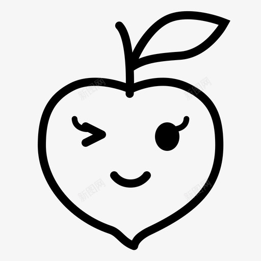 快乐苹果头像图标svg_新图网 https://ixintu.com 头像 微笑 快乐 桃子 水果 眨眼 笑脸桃 脸 苹果 表情符号