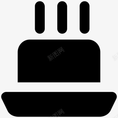 生日蛋糕食物大胆的固体图标图标