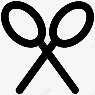 球拍夏日大胆的线条图标图标