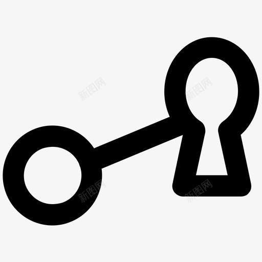 钥匙锁安全粗体线图标svg_新图网 https://ixintu.com 安全粗体线图标 钥匙锁