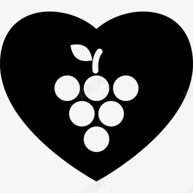 葡萄爱好者食物心跳图标图标