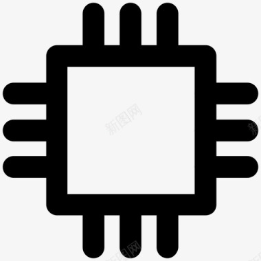 处理器芯片开发粗体线条图标图标