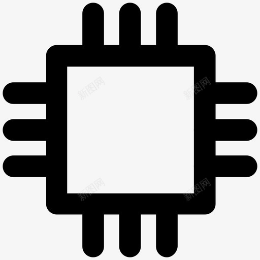 处理器芯片开发粗体线条图标svg_新图网 https://ixintu.com 处理器芯片 设计开发粗体线条图标