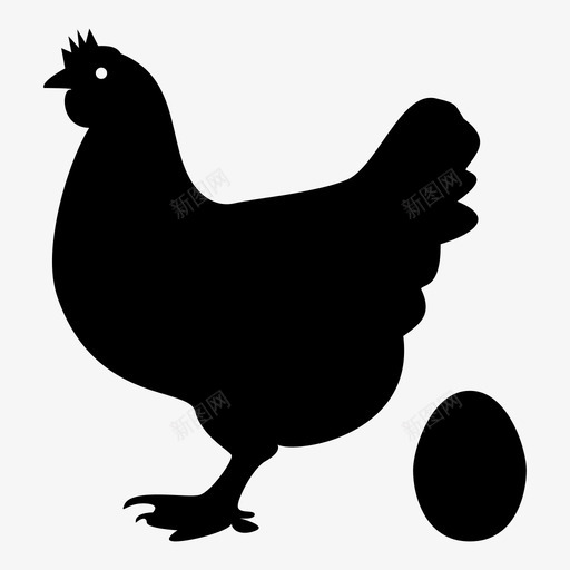 母鸡动物鸡图标svg_新图网 https://ixintu.com 农场 动物 动物1 母鸡 羽毛 雌性 鸡 鸡腿 鸡蛋