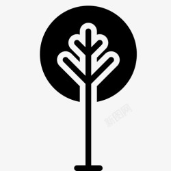 种着树的地球树植树节地球日图标高清图片